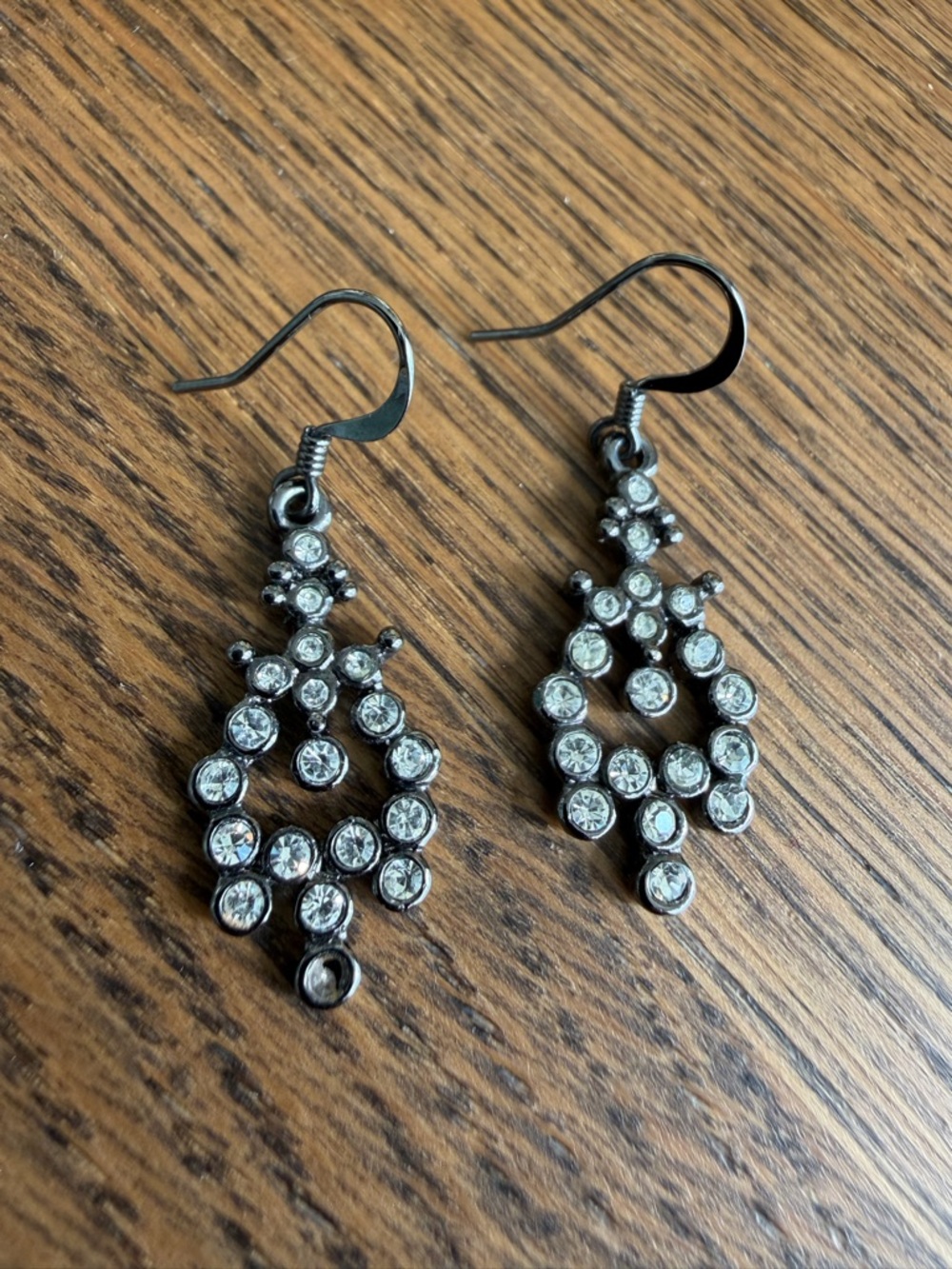 Crystal Drop Chandelier Earrings - Silver Tone